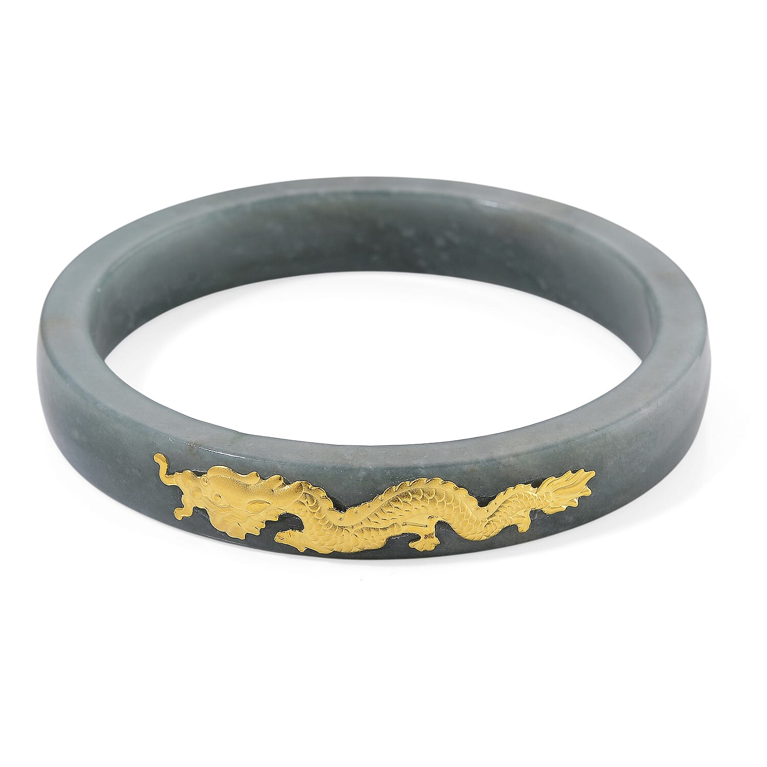 24K Yellow Gold Standard Natural Type A Jadeite Bangle (Size 7.5) 200.00 Ct. 8251577 3