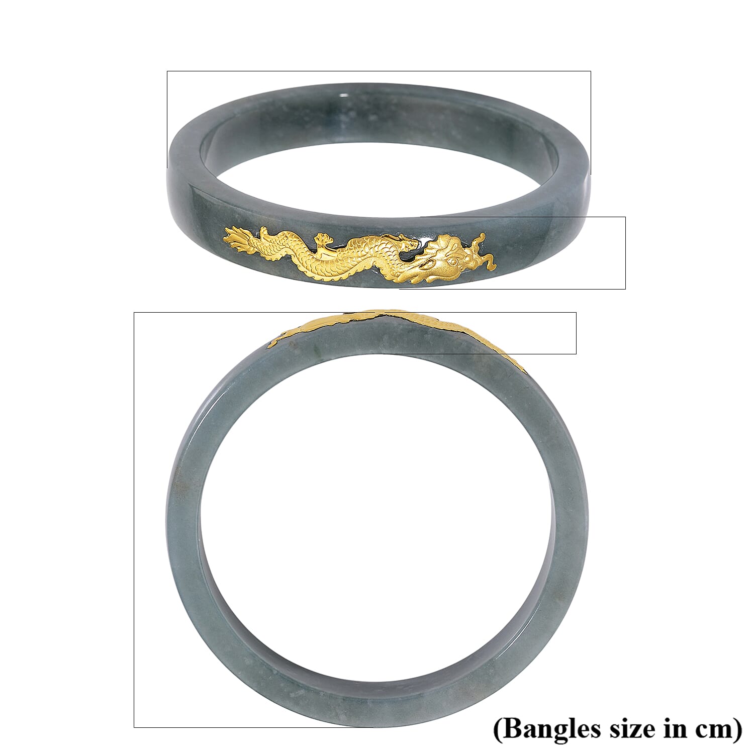 24K Yellow Gold Standard Natural Type A Jadeite Bangle (Size 7.5) 200.00 Ct. 8251577 5