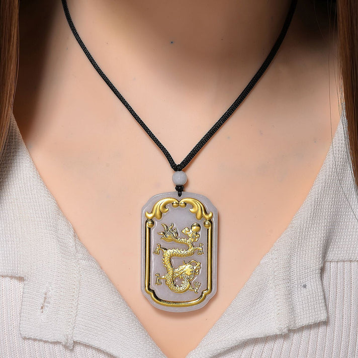24K Yellow Gold Standard A White Jade Cotton Thread Necklace (Size 30 Adjustable) 125.00 Ct. 8171013 2
