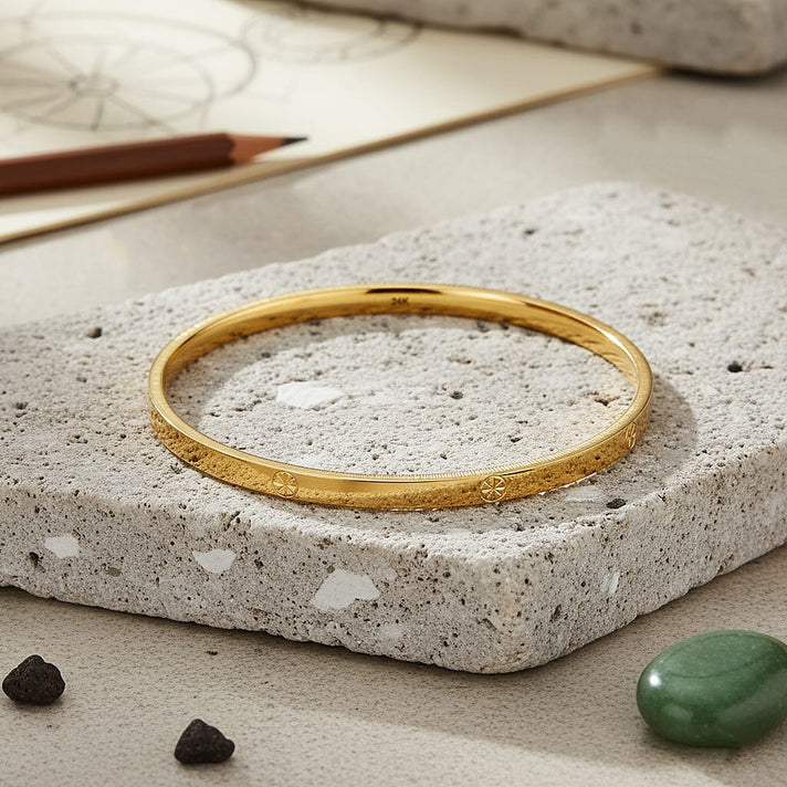 Designer Inspired Close Out Deal - 24K Yellow Gold (99.9% Purity) 4.15MM Bangle (Size 7.5) 8354703 2