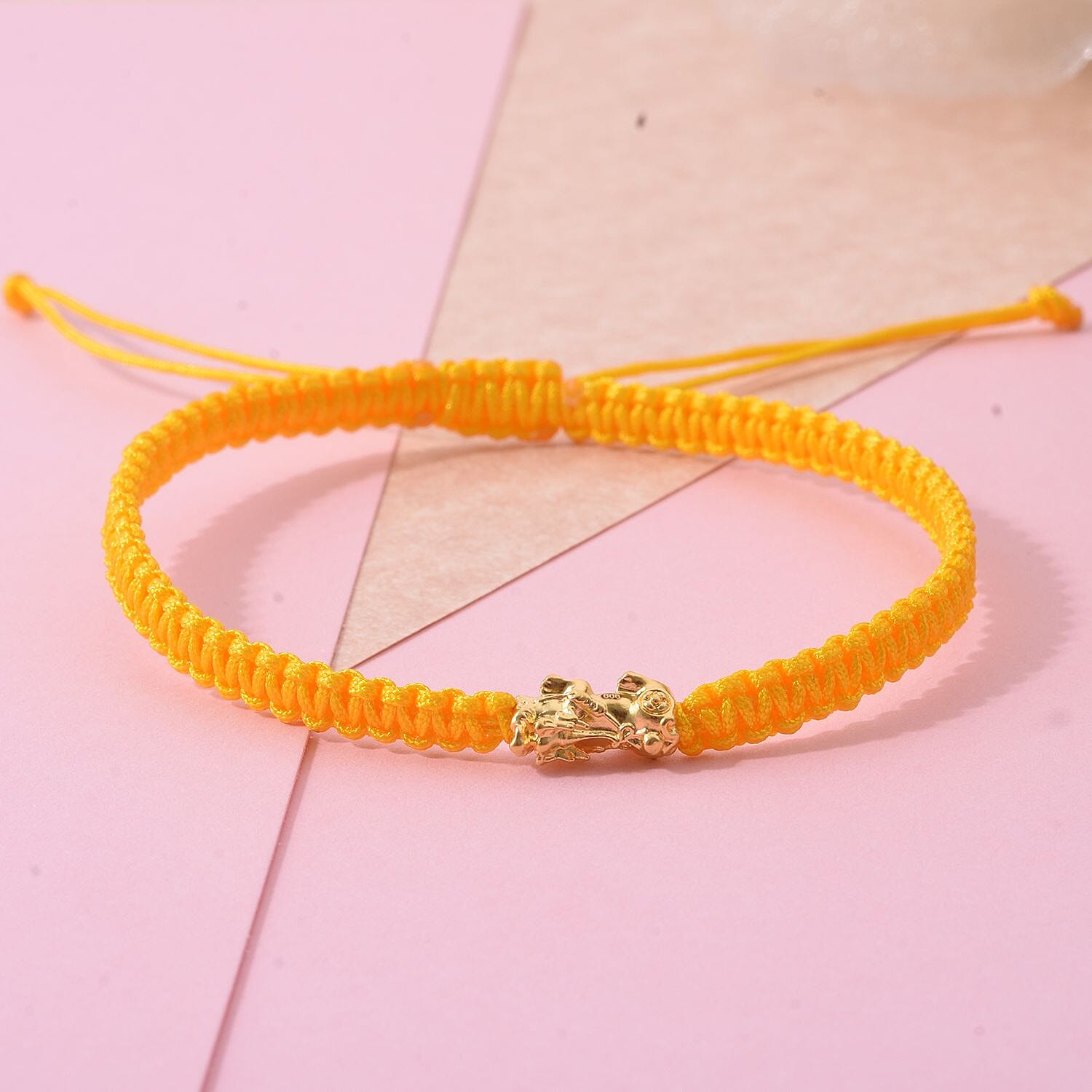 24K Yellow Gold Standard Yellow Thread Bracelet (Size - 7 Adjustable) 7990745 1