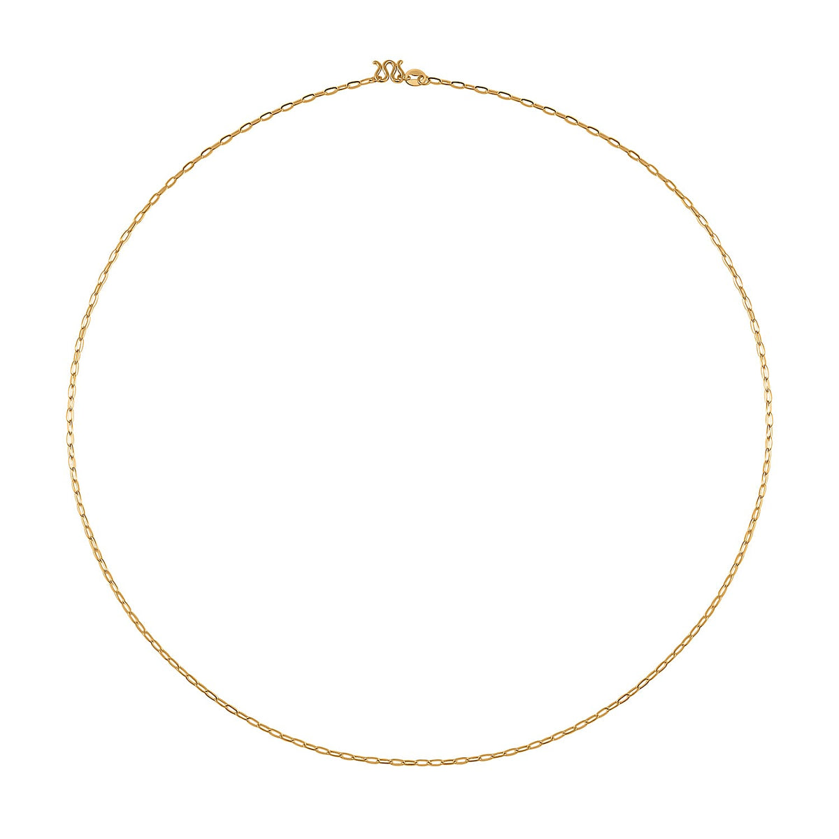 24K Yellow Gold 0.06 MM Paperclip Chain With S Hook Clasp 20 Inch Polished 7833449 0