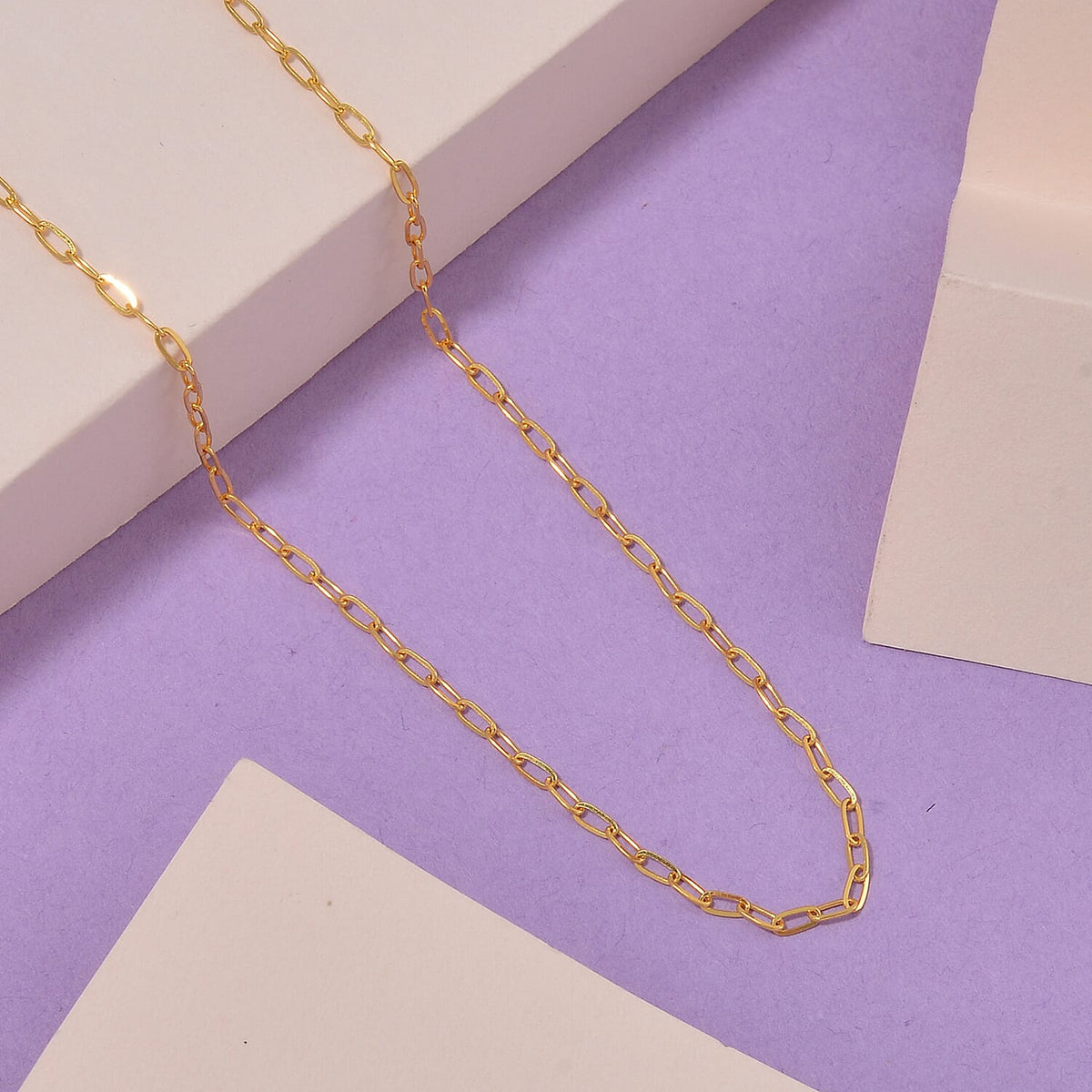 24K Yellow Gold 0.06 MM Paperclip Chain With S Hook Clasp 20 Inch Polished 7833449 2