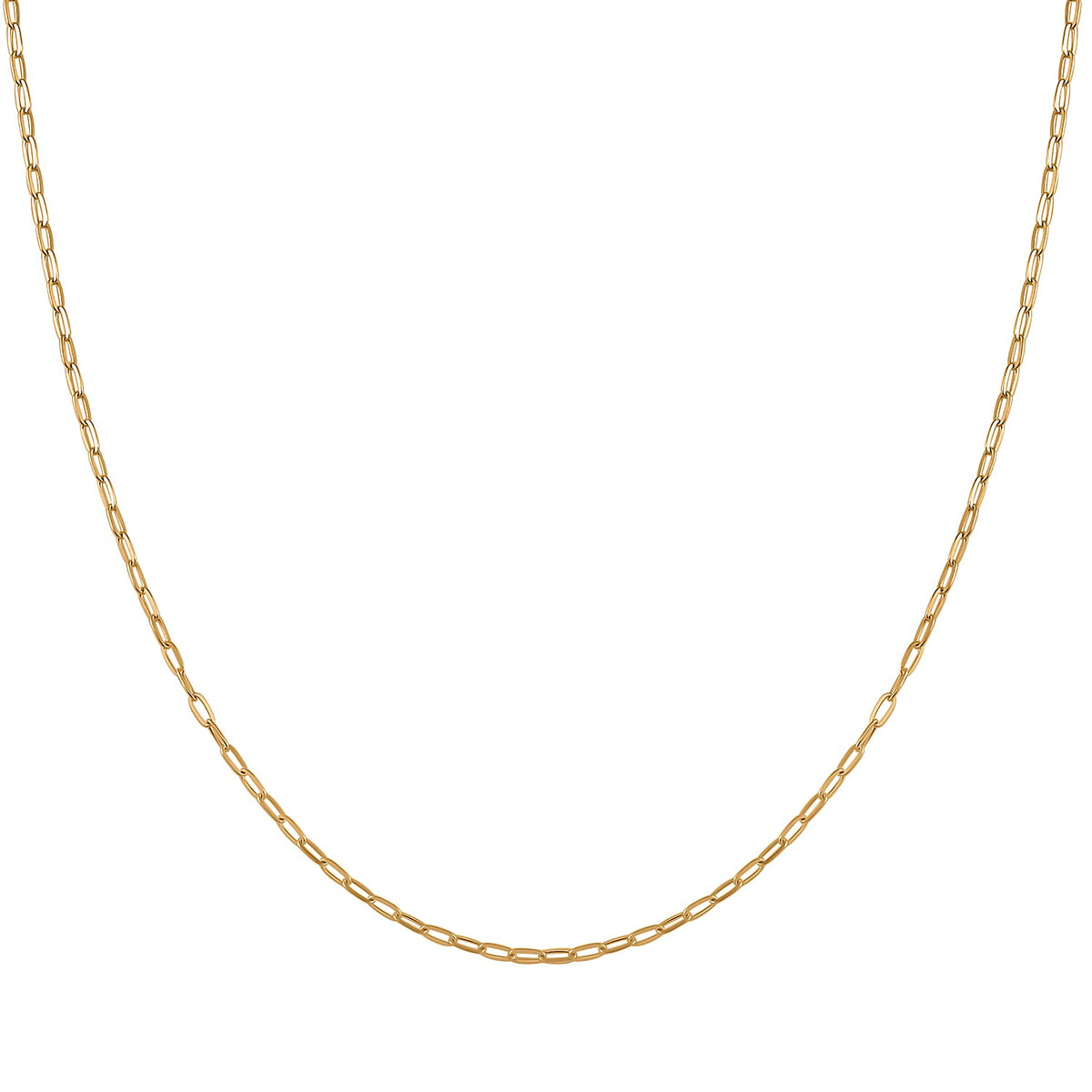 24K Yellow Gold 0.06 MM Paperclip Chain With S Hook Clasp 20 Inch Polished 7833449 3