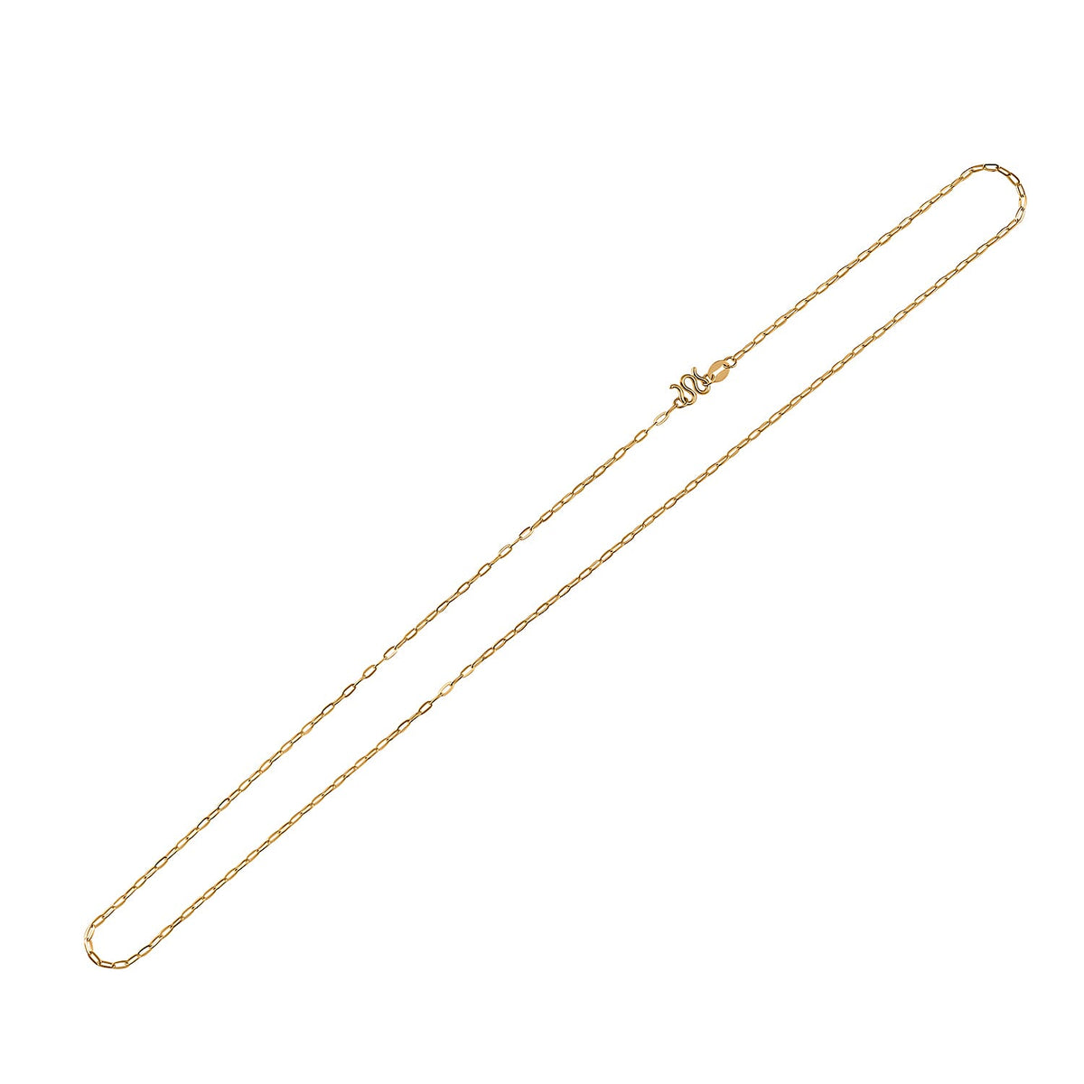 24K Yellow Gold 0.06 MM Paperclip Chain With S Hook Clasp 20 Inch Polished 7833449 4