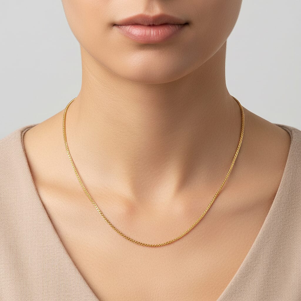 RACHEL GALLEY 24K Yellow Gold Chain (Size - 20 Adjustable) with Lobster Clasp, Gold Wt. 7.30 Gms