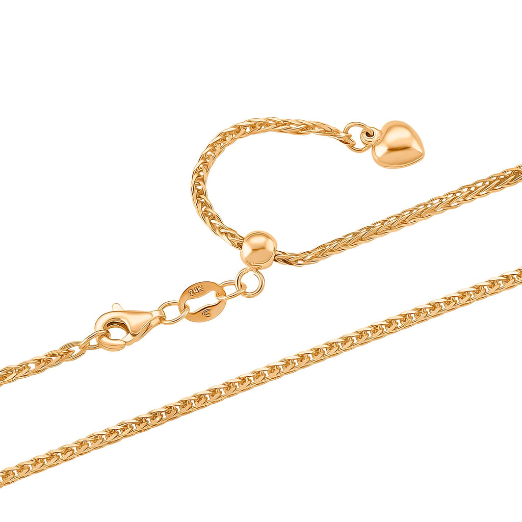 RACHEL GALLEY 24K Yellow Gold Chain (Size - 20 Adjustable) with Lobster Clasp, Gold Wt. 7.30 Gms