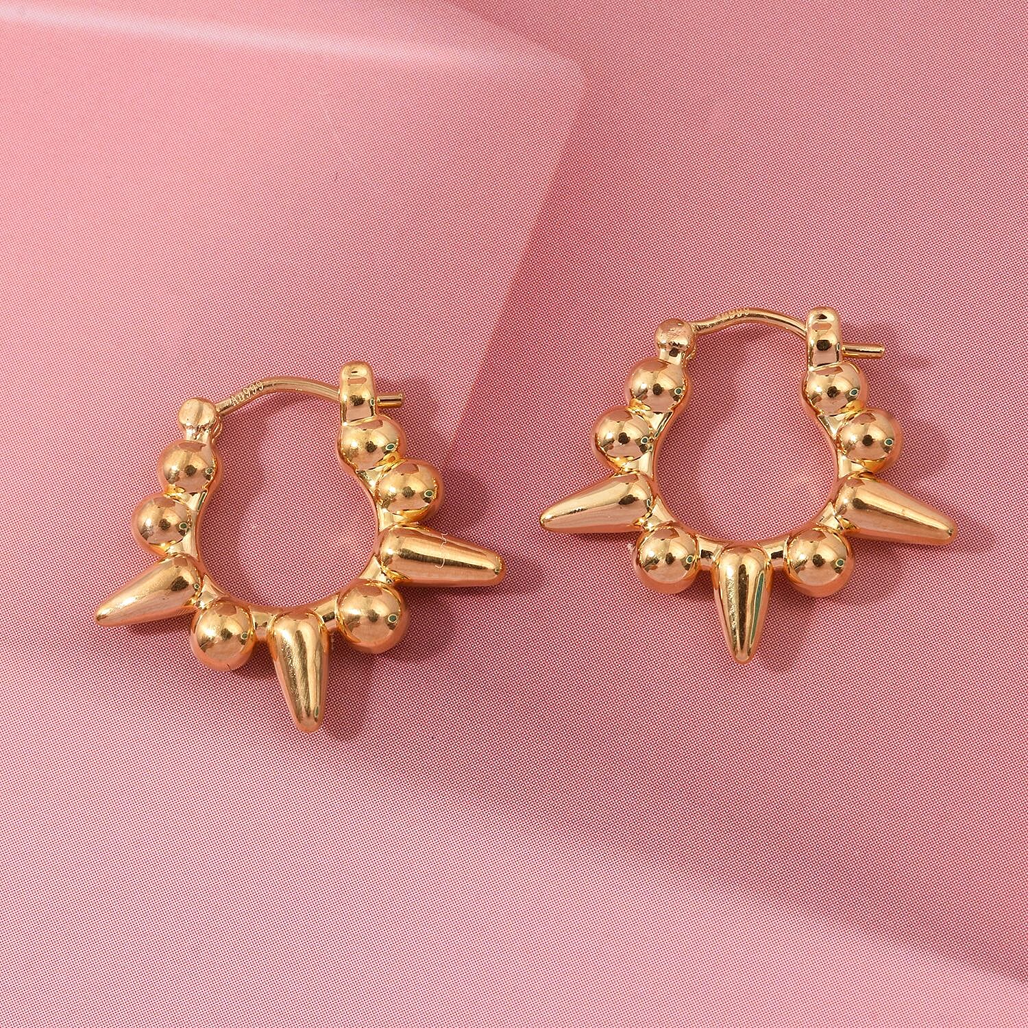 24K Yellow Gold (99.9% Purity) Statement Hoop Earring with Clasp 8260279 1