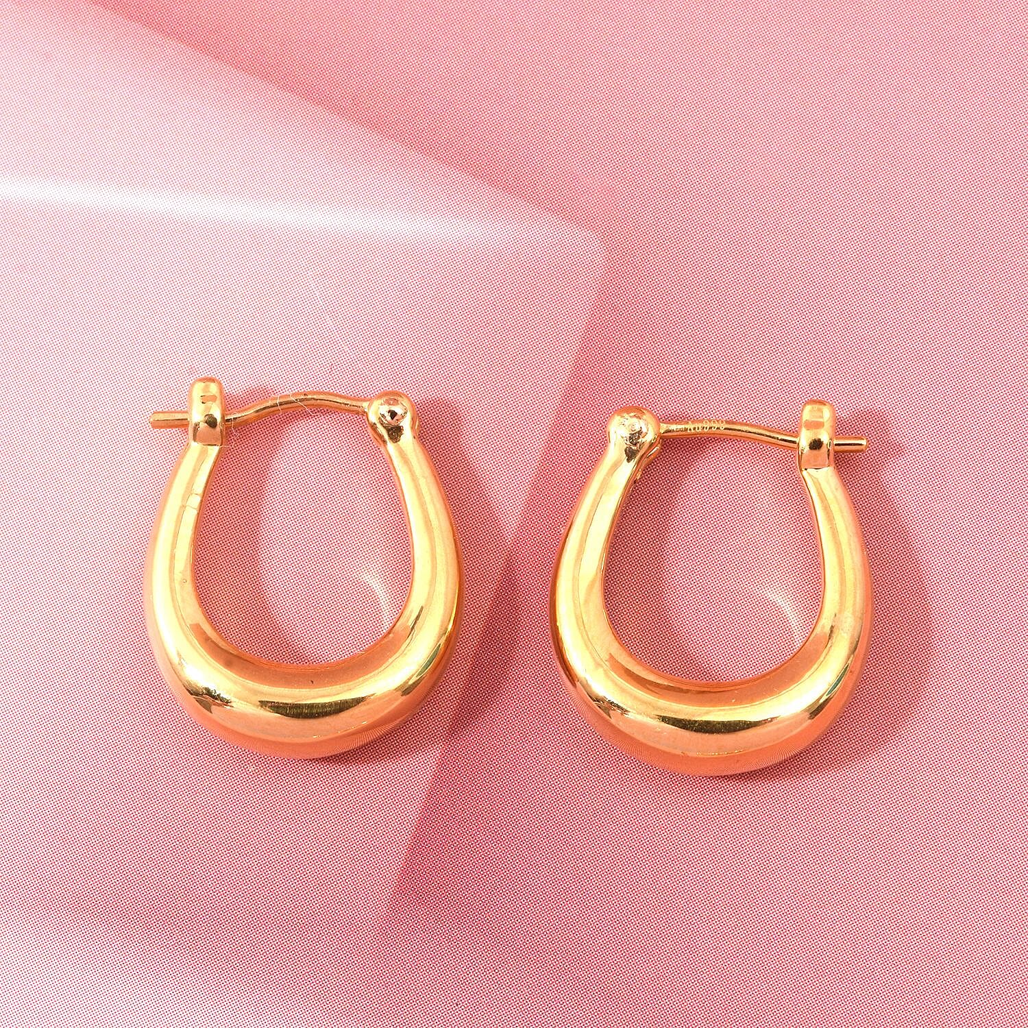 24K Yellow Gold (99.9% Purity) Hoop Earring with Clasp 8260281 1