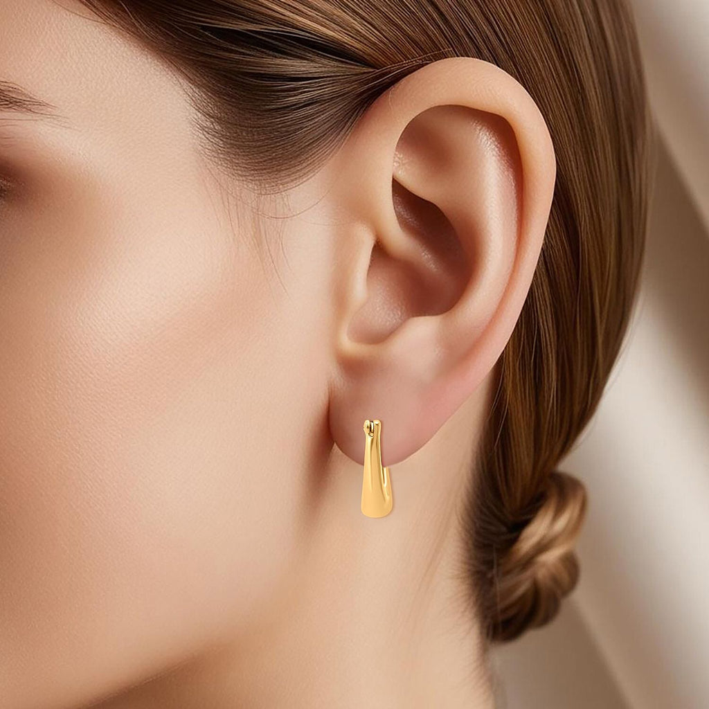 24K Yellow Gold (99.9% Purity) Standard Earring with Clasp