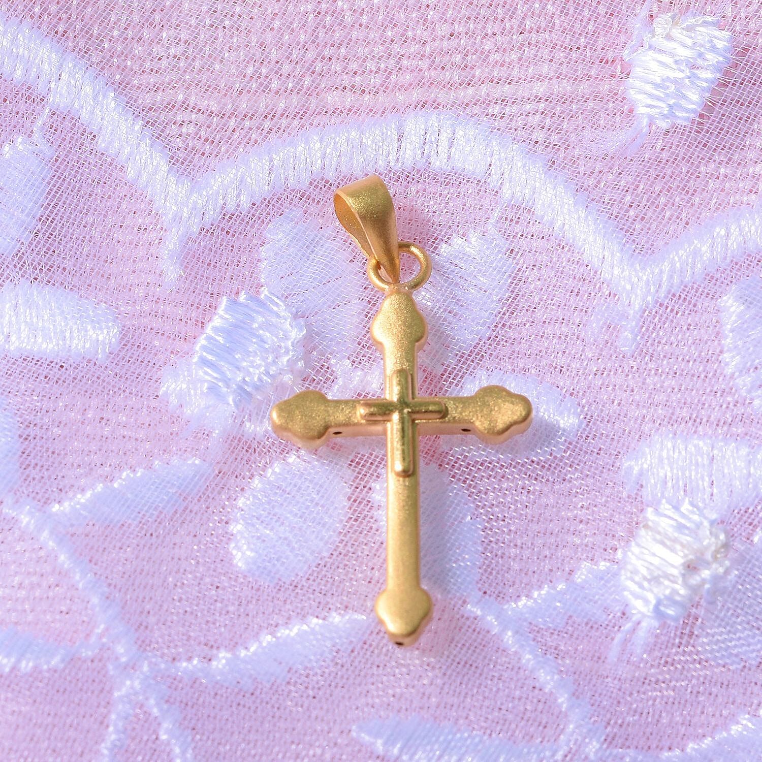 Treasure Deal- 24K Yellow Gold Cross Pendant 7683058 2