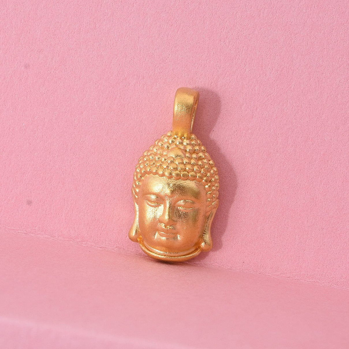 24K Yellow Gold Buddha Head Pendant 7954579 1