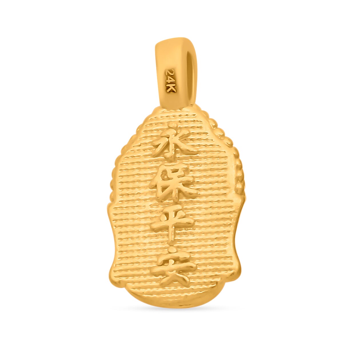 24K Yellow Gold Buddha Head Pendant 7954579 4