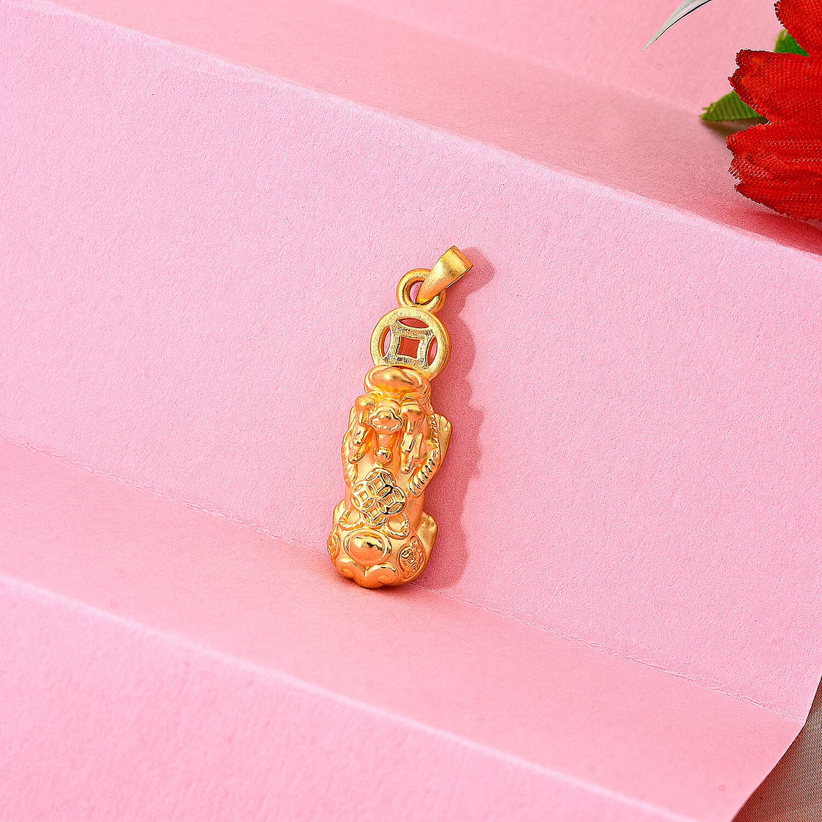 24K Yellow Gold Pixiu Pendant 7954587 1