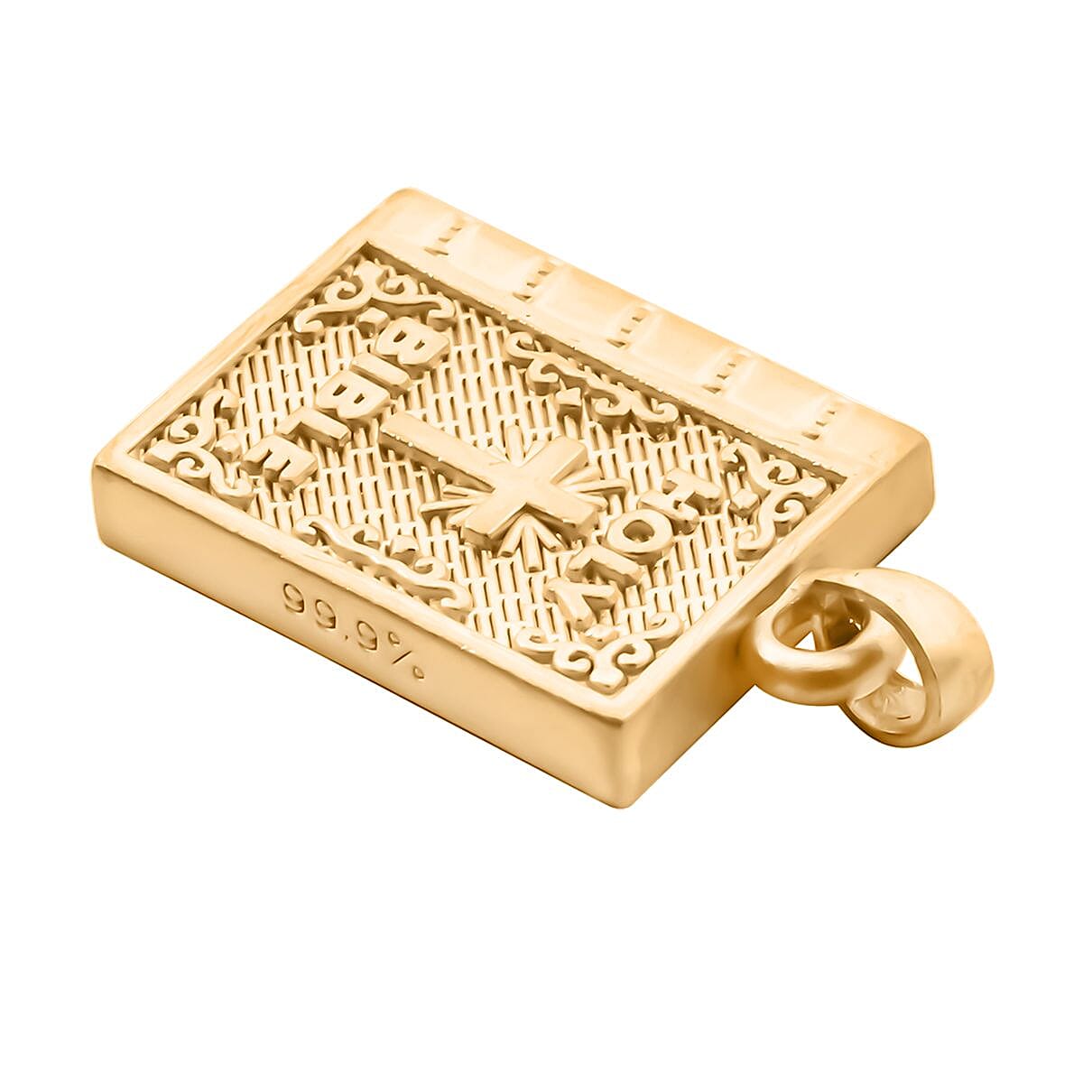 24K (99.99%) Yellow Gold Holy Bible Pendant 7954583 3