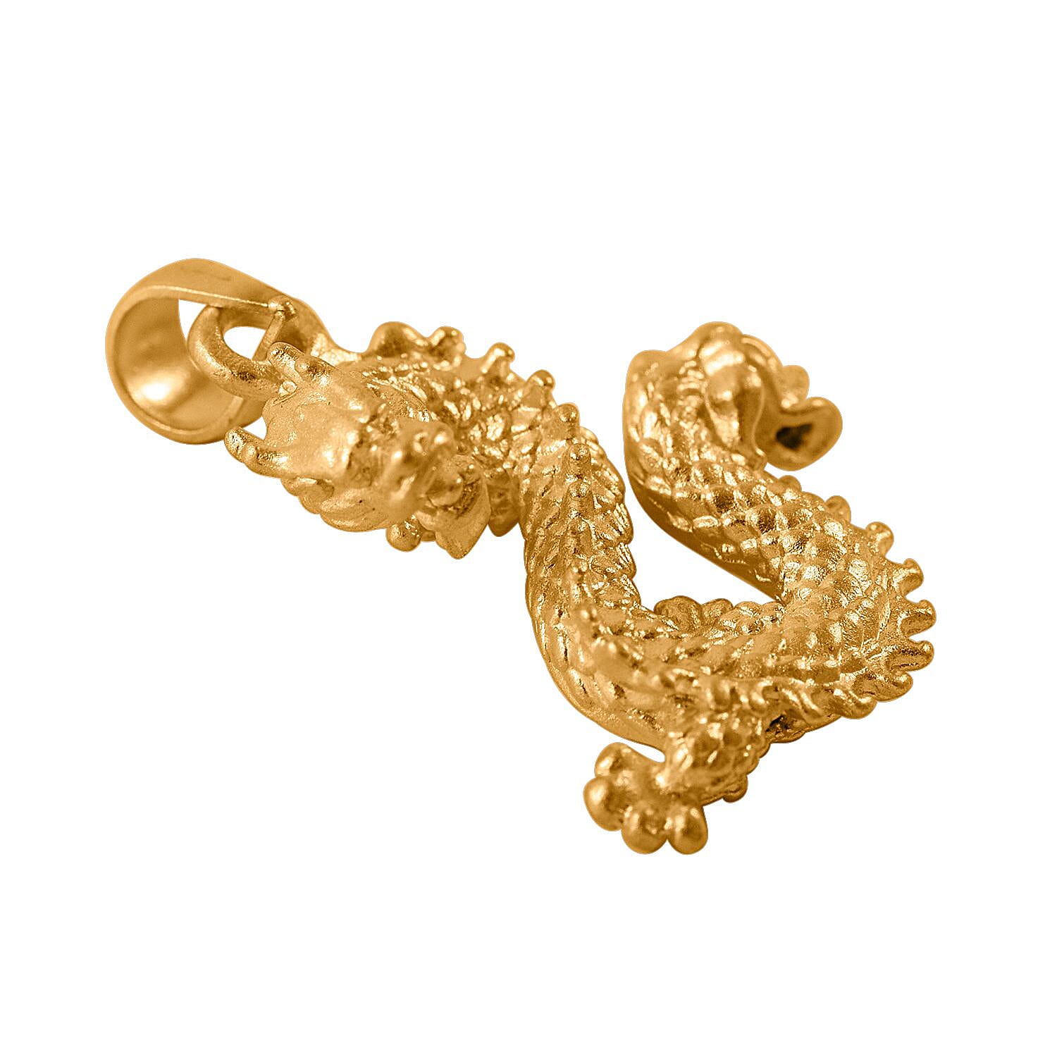 24K (99.99% Purity) Yellow Gold Large Dragon Pendant 7844438 3