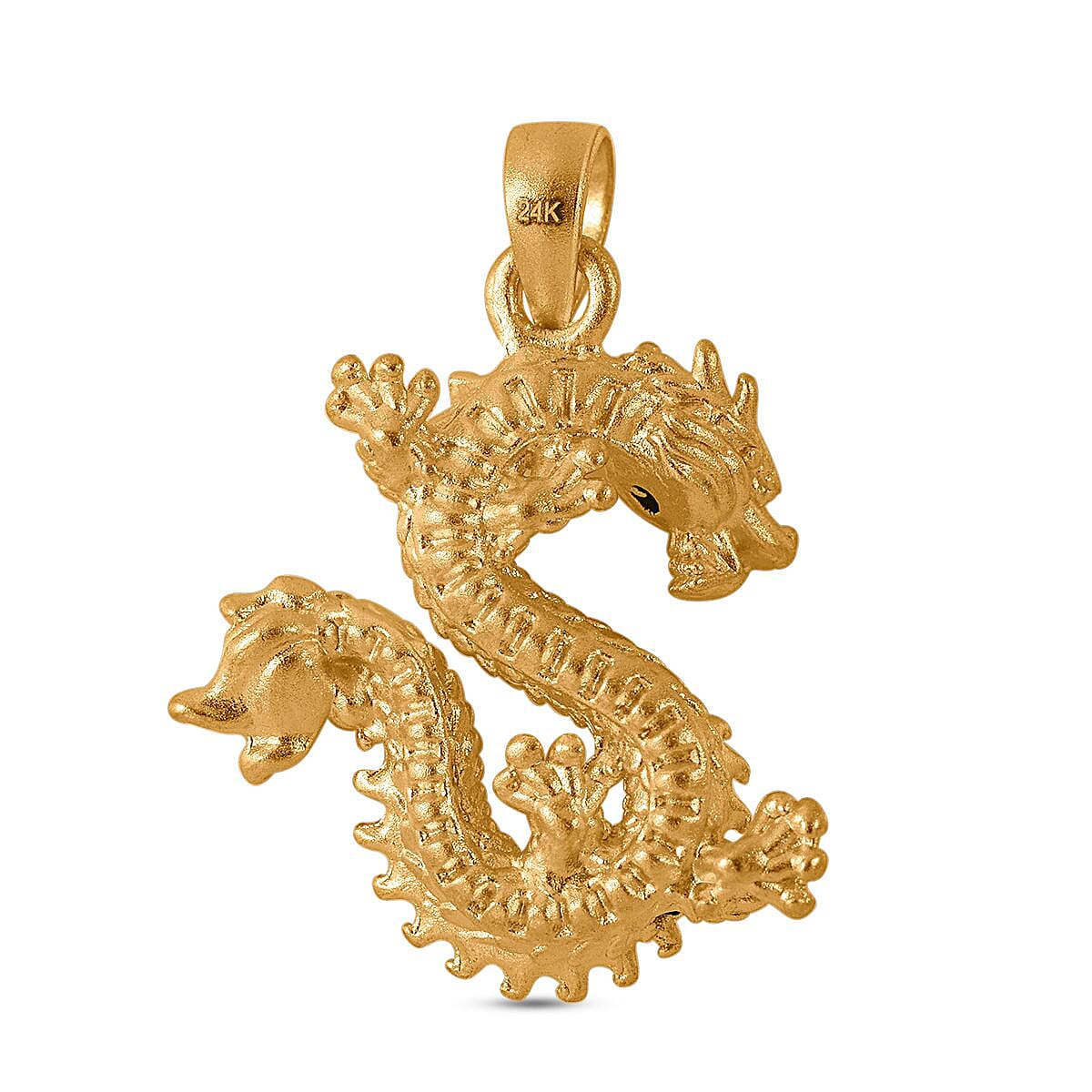 24K (99.99% Purity) Yellow Gold Large Dragon Pendant 7844438 5