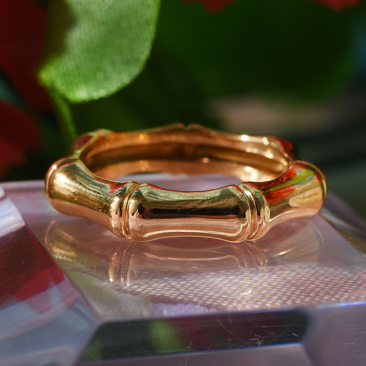 24K Yellow Gold (99.9% Gold Purity) Bamboo Ring 7756665 2
