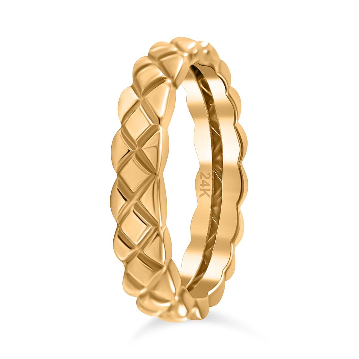 24K Yellow Gold Cross Band Ring 7756643 4