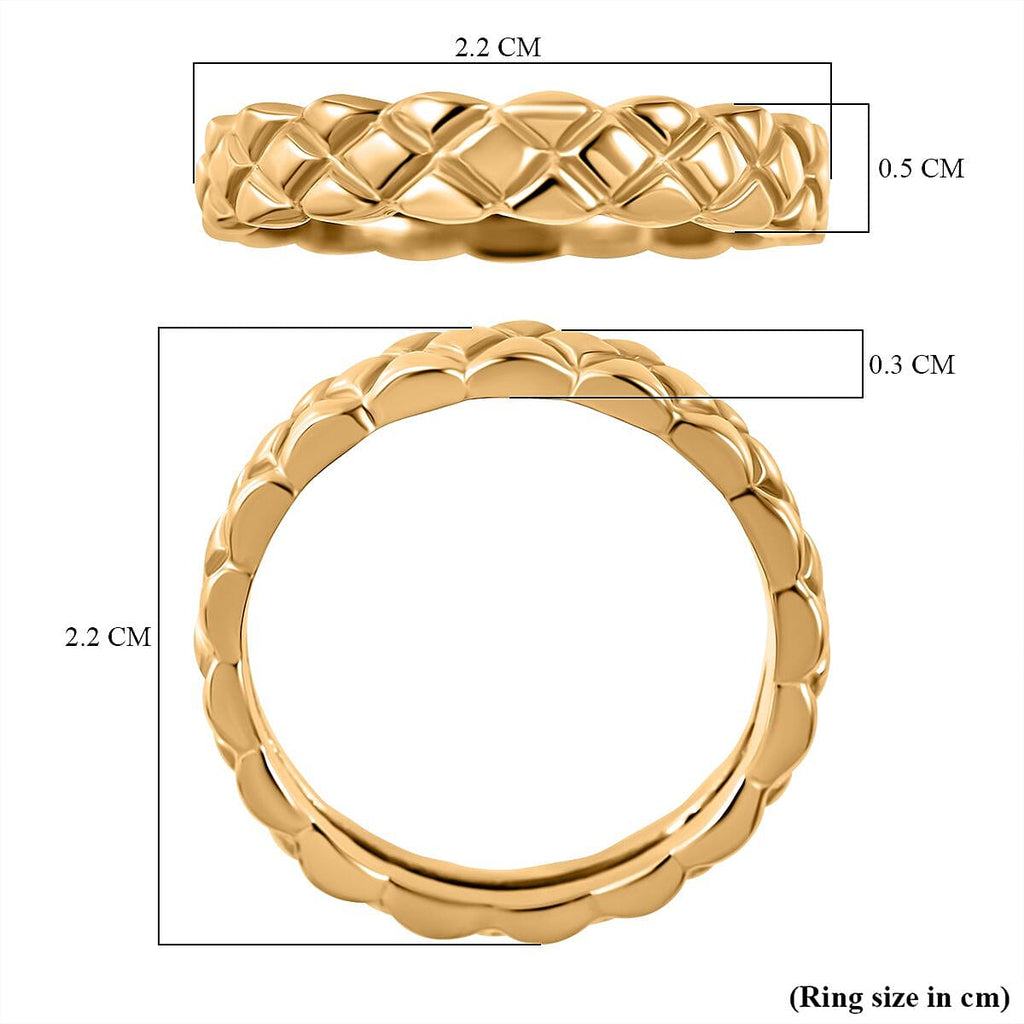 24K Yellow Gold Cross Band Ring
