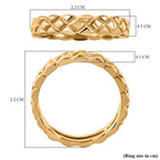 24K Yellow Gold Cross Band Ring