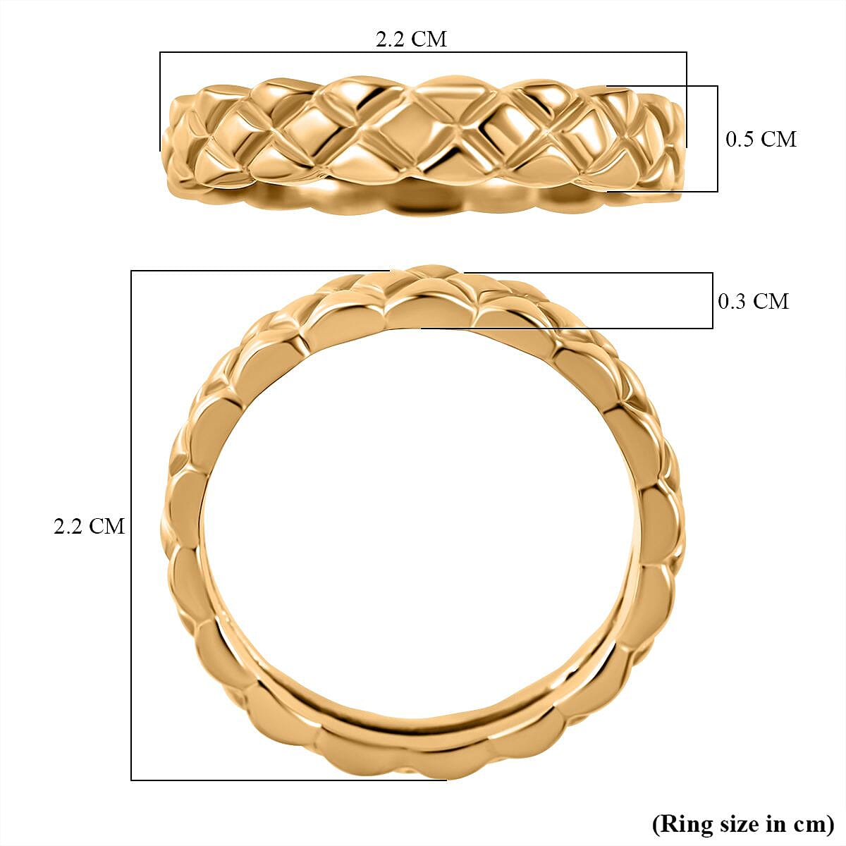 24K Yellow Gold Cross Band Ring 7756643 5