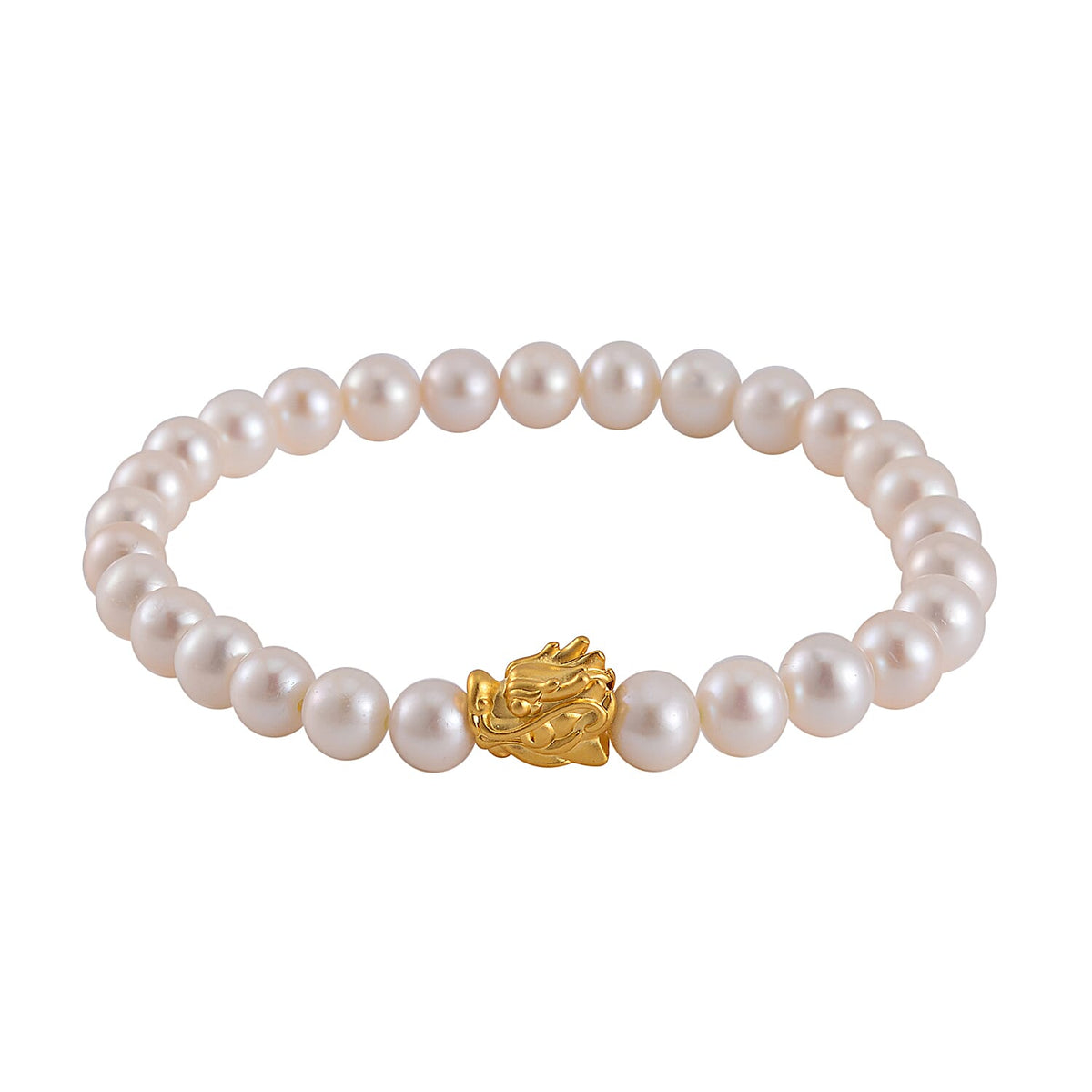24K Yellow Gold White Anhui Pearl Dragon Bracelet 7788795 0