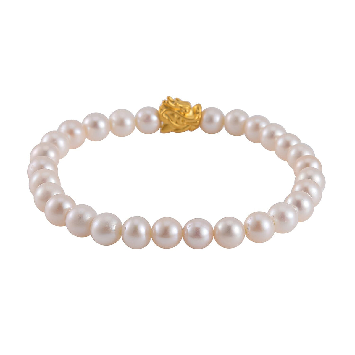 24K Yellow Gold White Anhui Pearl Dragon Bracelet 7788795 3
