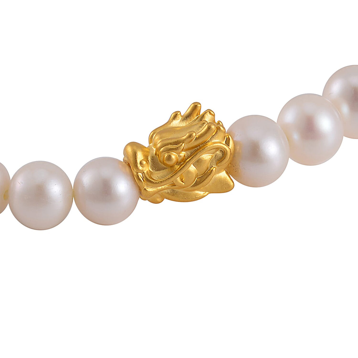 24K Yellow Gold White Anhui Pearl Dragon Bracelet 7788795 4