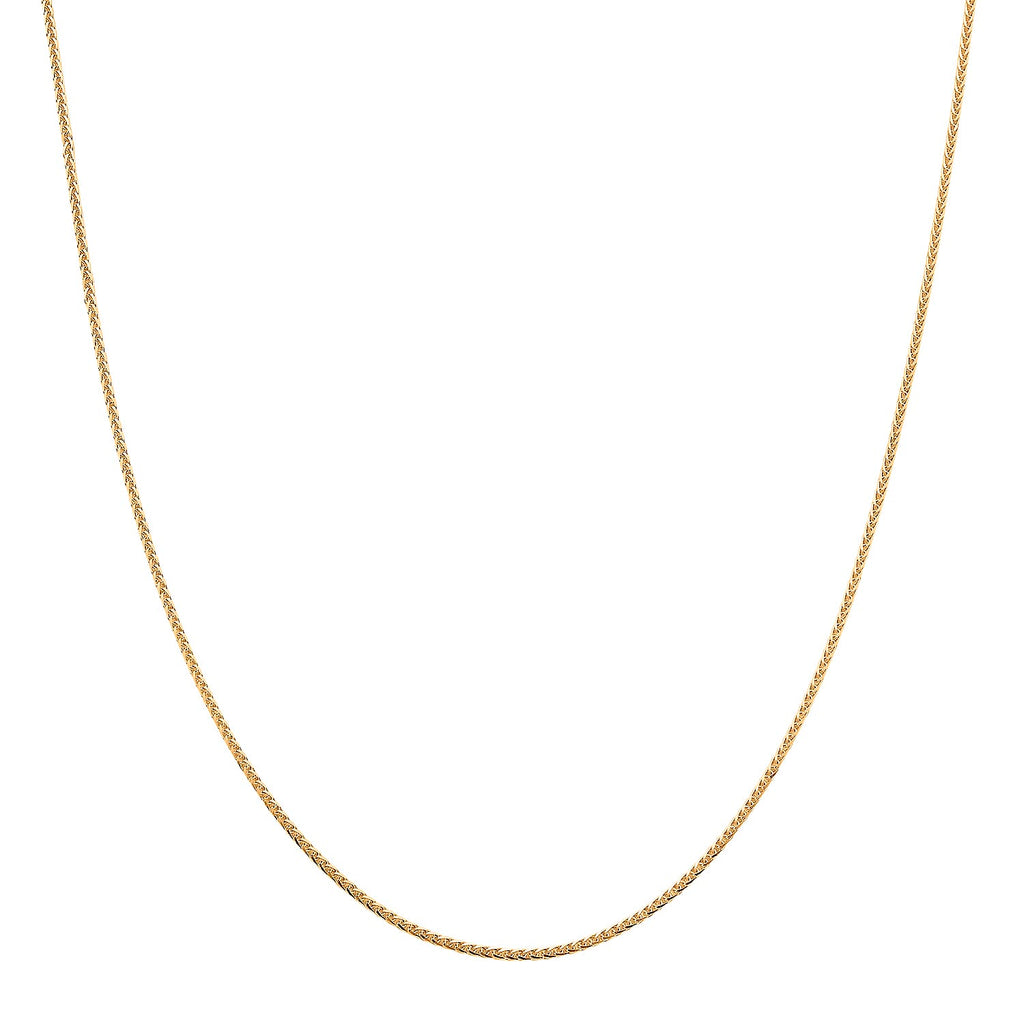24K Gold ( 99.99 % Purity) SOLID Spiga Necklace (Size 24 Adjustable) with Lobster Clasp, Gold Wt. 8.53 Gms.