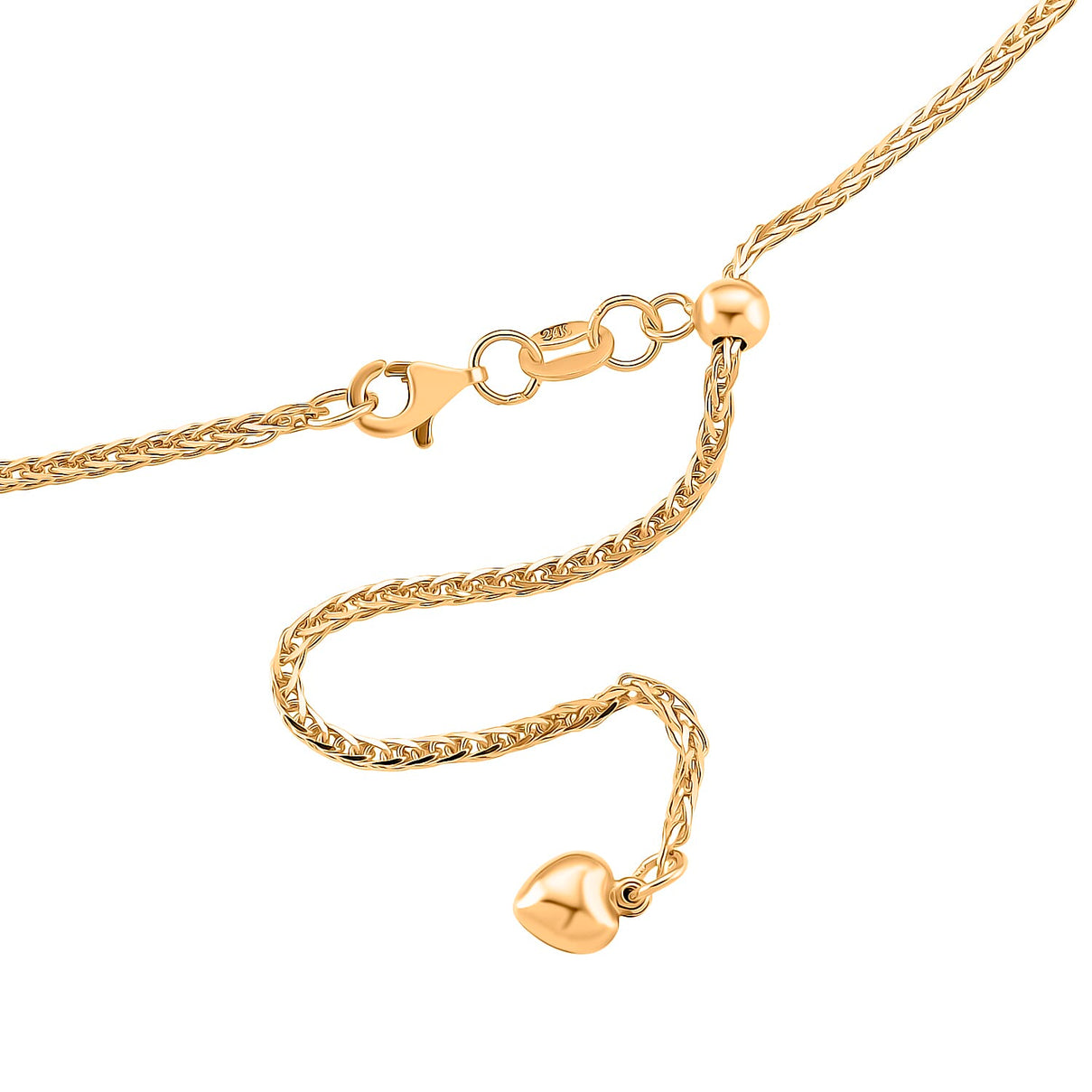24K Gold ( 99.99 % Purity) 1.1MM Solid Spiga Necklace with Lobster Clasp Adjustable 24 Inch 8354708 5