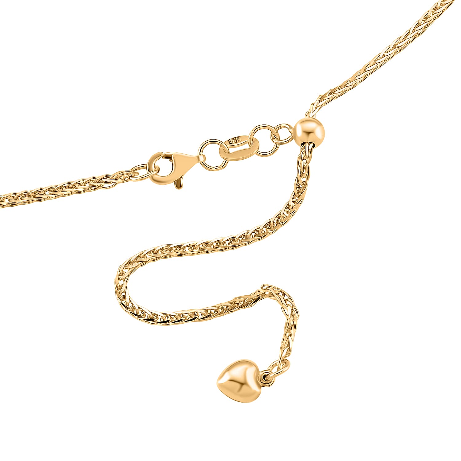 24K Gold ( 99.99 % Purity) 1.1MM Solid Spiga Necklace with Lobster Clasp Adjustable 24 Inch 8354708 5