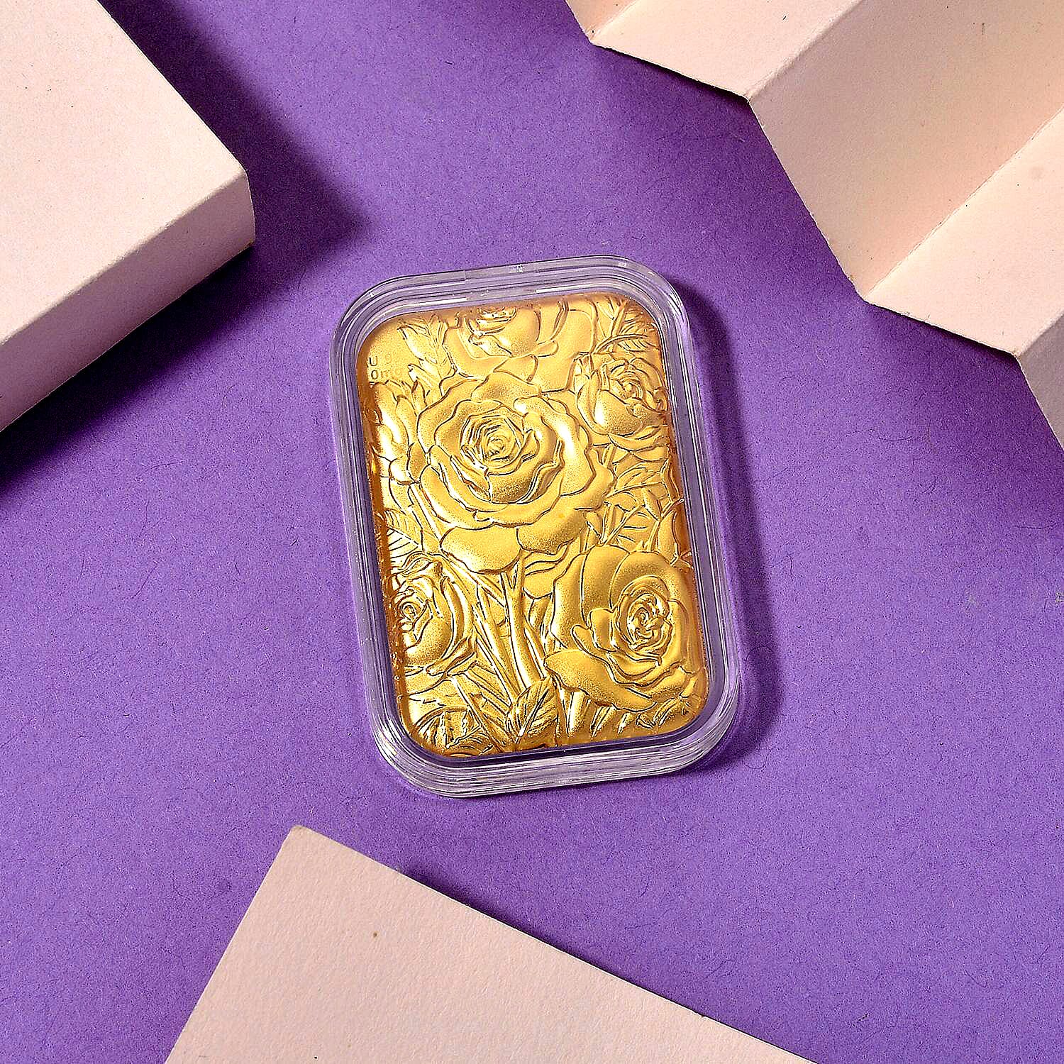 24K Gold (99.9% Purity) Embossed Rose Collectable 8325205 2