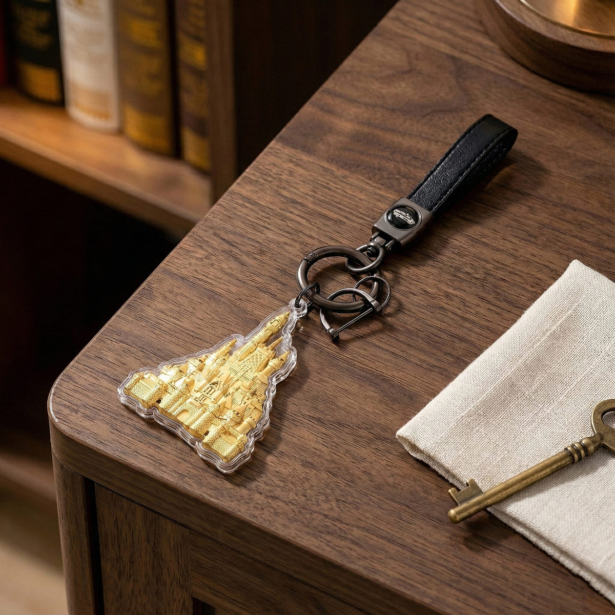 24K Yellow Gold Castle Key Chain V32602722 2