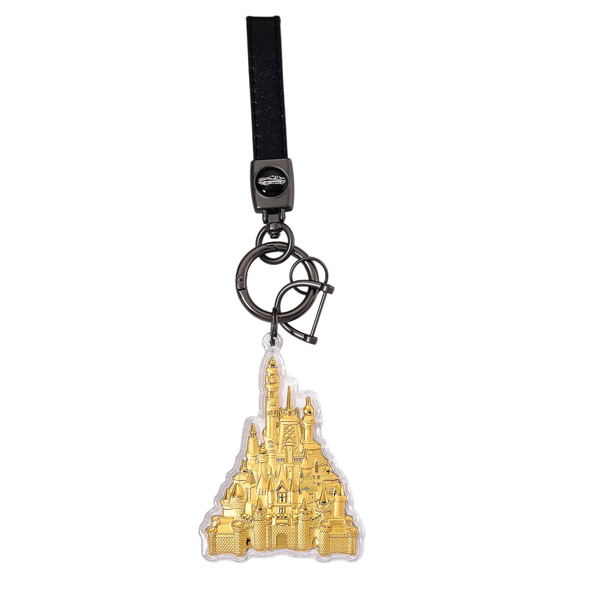 24K Yellow Gold Castle Key Chain V32602722 3
