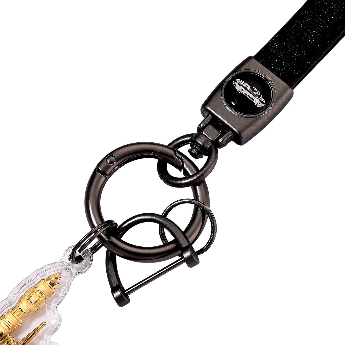 24K Yellow Gold Castle Key Chain V32602722 6