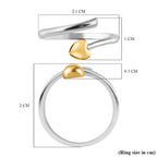 Platinum Overlay and 18K Vermeil Yellow Gold Plated Sterling Silver Adjustable Bypass Heart Ring_2503755_5