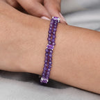 Amethyst Beads Bracelet (Size - 7.5) in Sterling Silver 25.50 Ct.