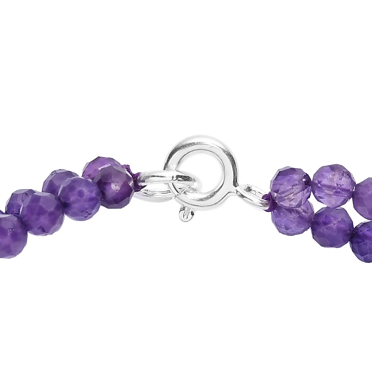 26.74 Carat Amethyst Beads Bracelet Size - 7.5 in Sterling Silver 7146895 4