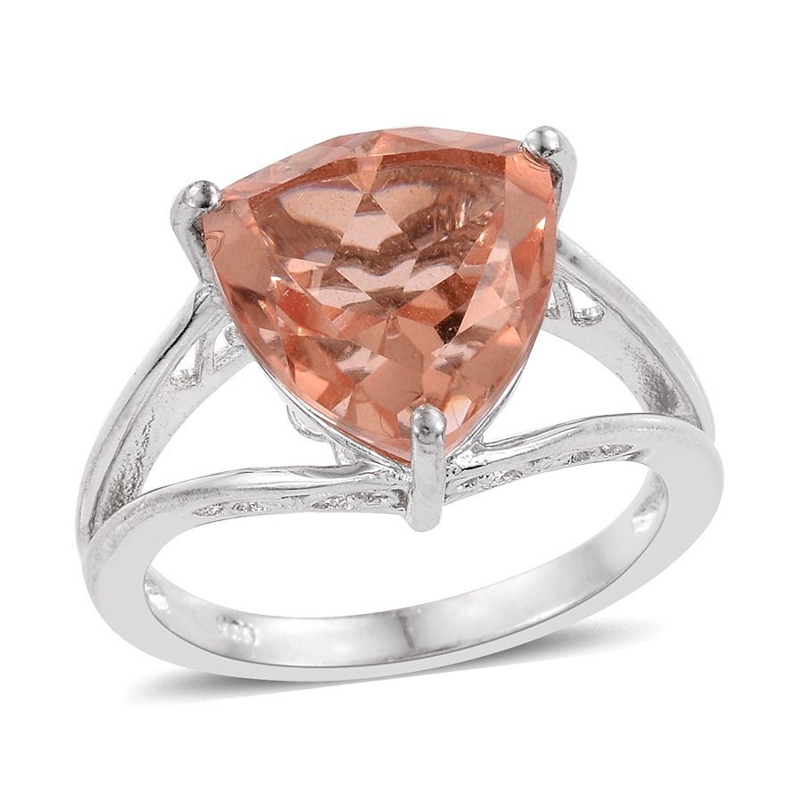 6.50 Ct Galileia Blush Pink Quartz Solitaire Ring in Platinum Plated Silver 2684158 0