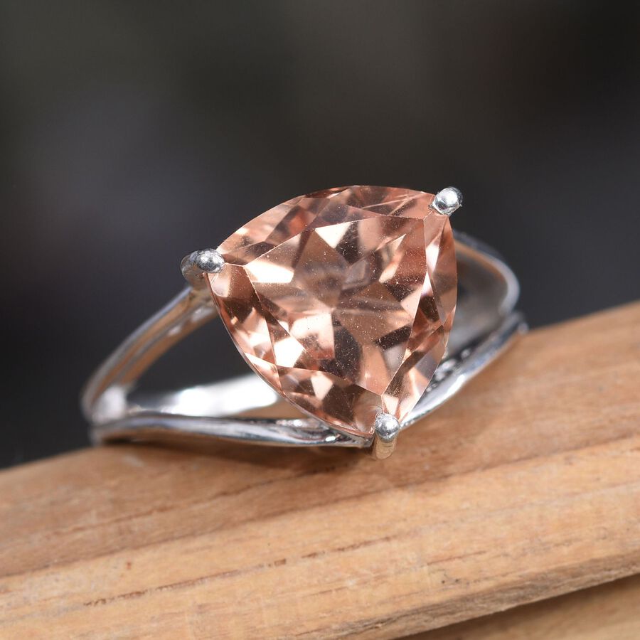 6.50 Ct Galileia Blush Pink Quartz Solitaire Ring in Platinum Plated Silver 2684158 1