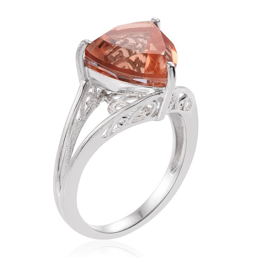 6.50 Ct Galileia Blush Pink Quartz Solitaire Ring in Platinum Plated Silver 2684158 2