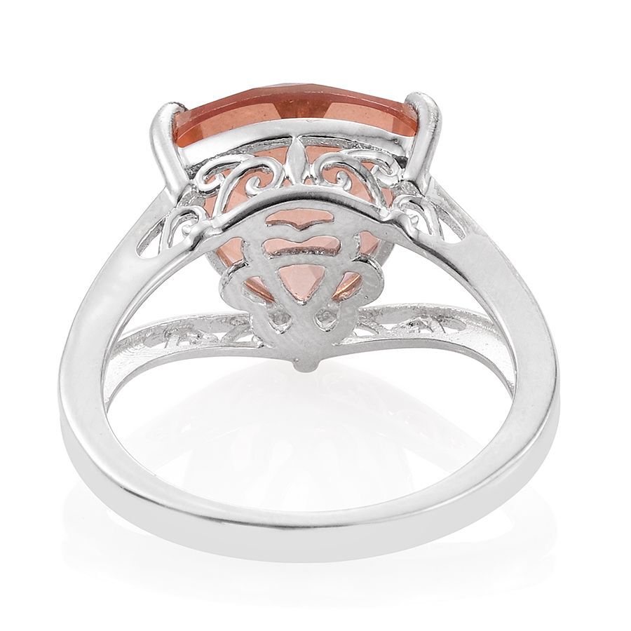 6.50 Ct Galileia Blush Pink Quartz Solitaire Ring in Platinum Plated Silver 2684158 3