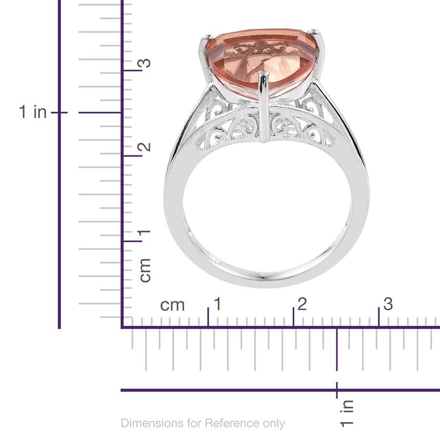 6.50 Ct Galileia Blush Pink Quartz Solitaire Ring in Platinum Plated Silver 2684158 4