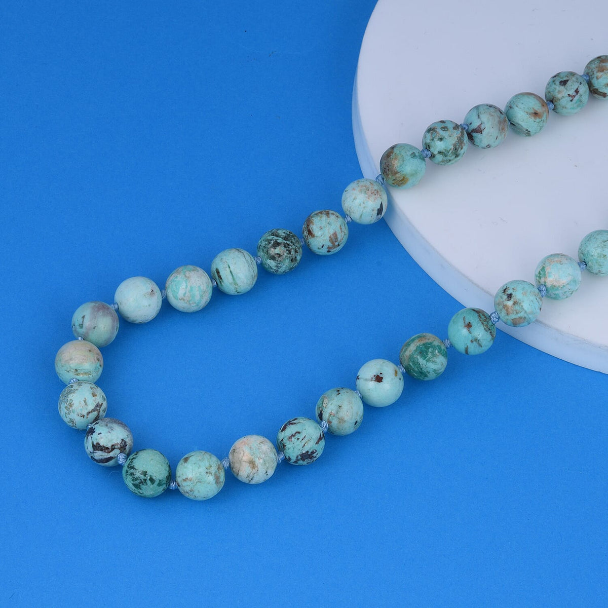 275.00 Ct. 10-12mm Peru Turquoise Necklace Size 20 in Rhodium Plated Sterling Silver 3836076 2