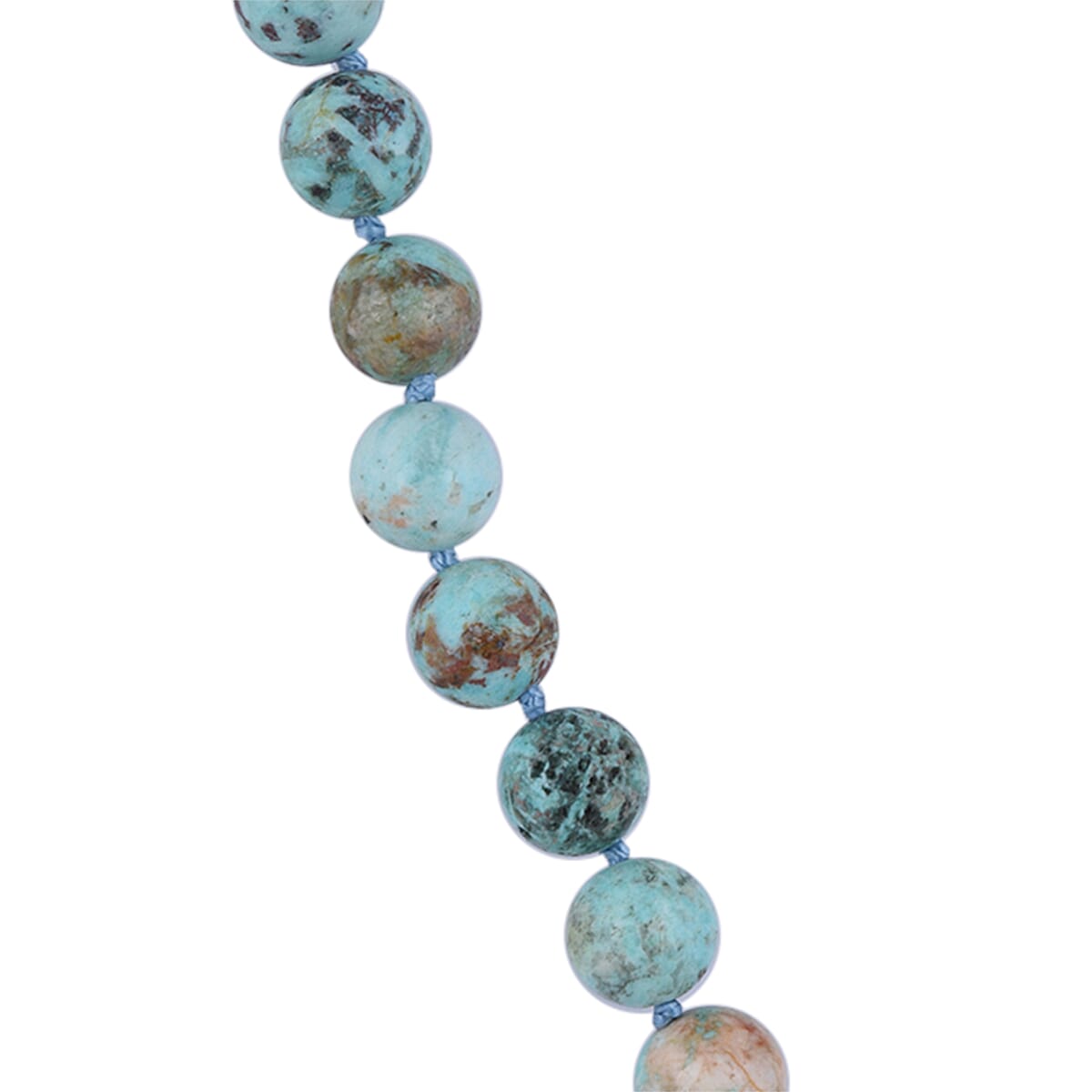275.00 Ct. 10-12mm Peru Turquoise Necklace Size 20 in Rhodium Plated Sterling Silver 3836076 7