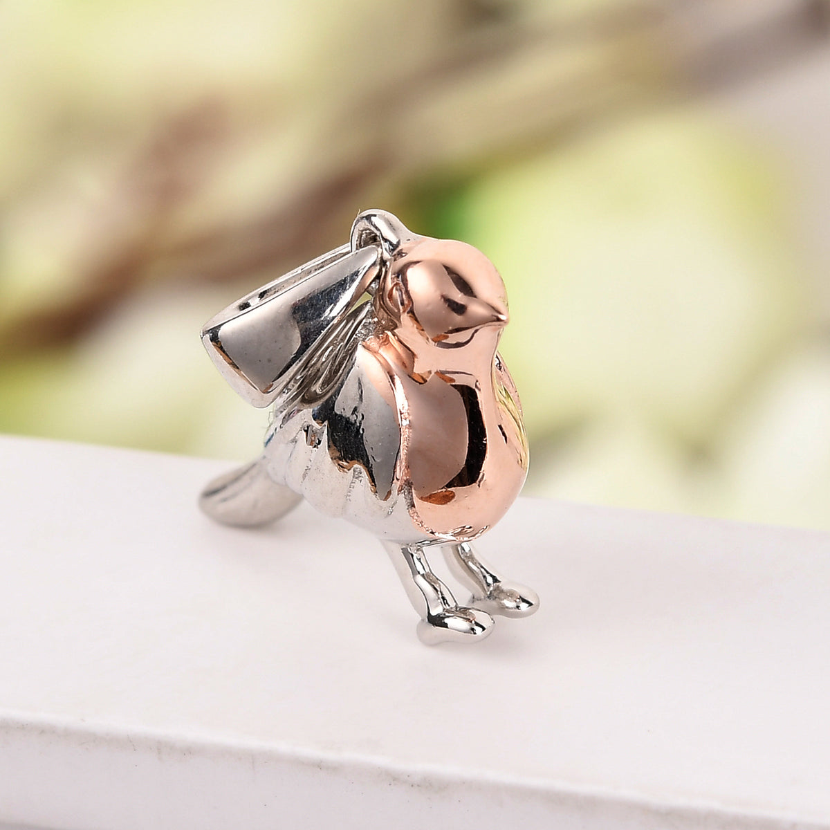 Robin Bird Pendant in 18K Vermeil Rose Gold Plated &amp; Platinum Overlay Sterling Silver 2782488 3
