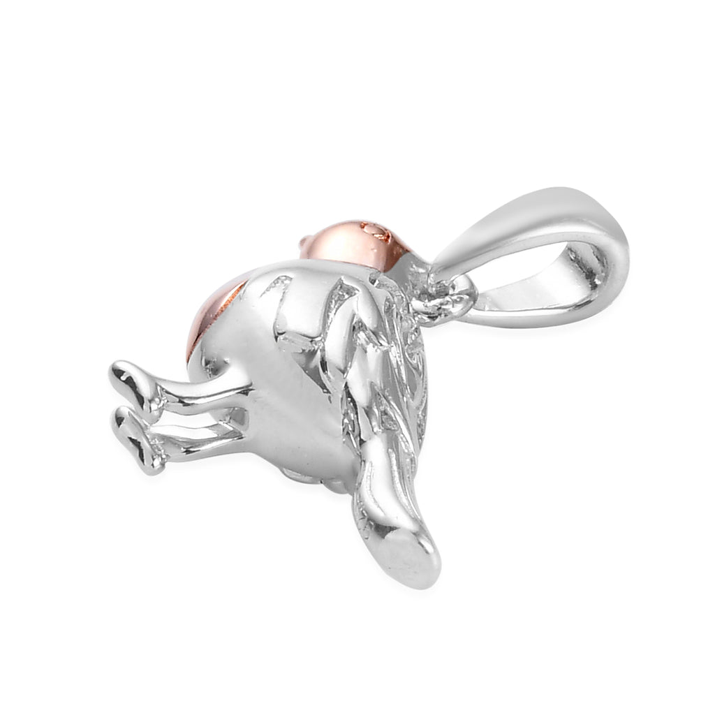 Robin Bird Pendant in 18K Vermeil Rose Gold Plated & Platinum Overlay Sterling Silver_2782488_3