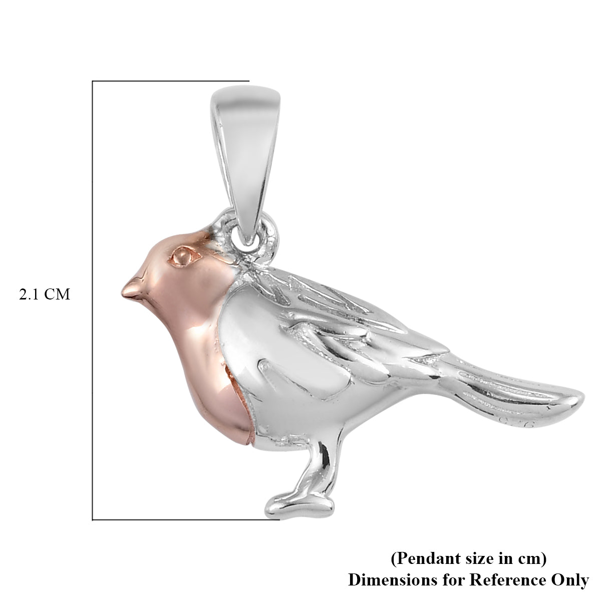 Robin Bird Pendant in 18K Vermeil Rose Gold Plated &amp; Platinum Overlay Sterling Silver 2782488 5