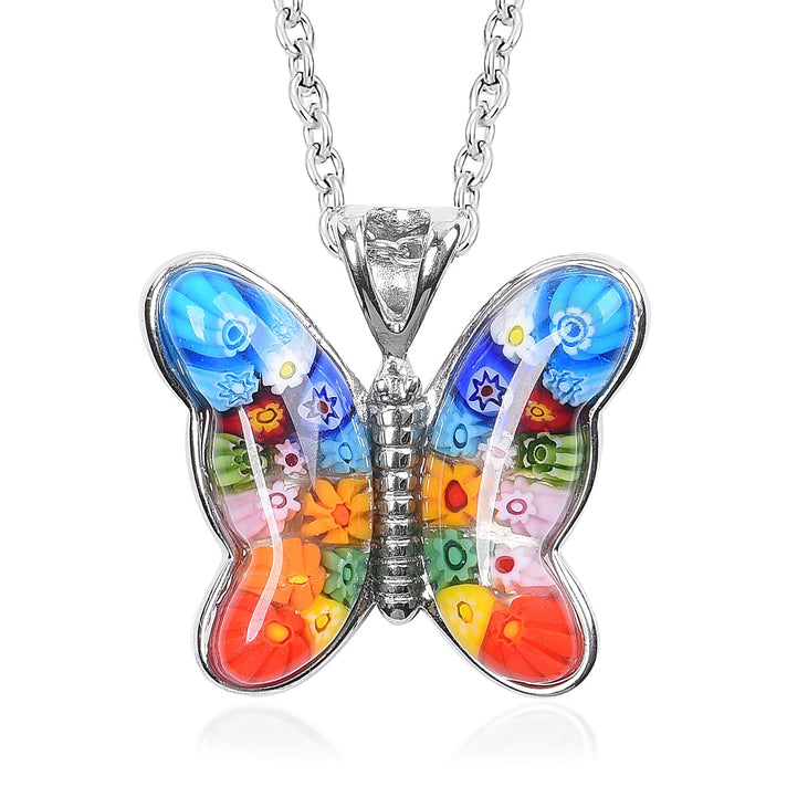 Murano Style Butterfly Pendant with Chain (24 inches) 2790783 1